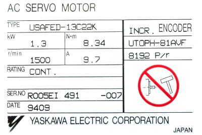 Yaskawa USAFED-13C22K label image