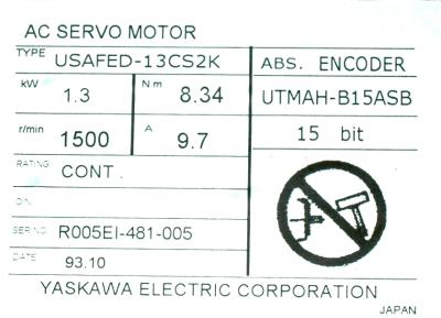 Yaskawa USAFED-13CS2K label image