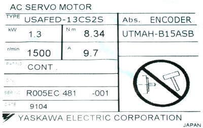 Yaskawa USAFED-13CS2S label image