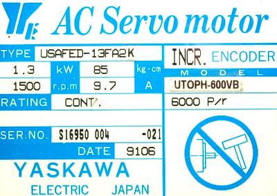 Yaskawa USAFED-13FA2K label image