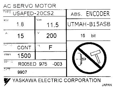 Yaskawa USAFED-20CS2 label image