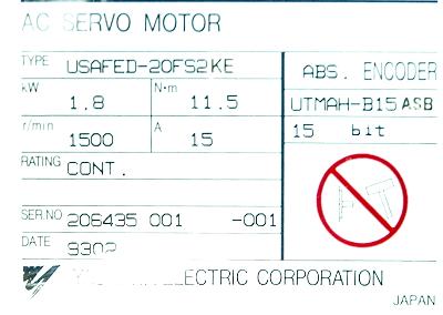 Yaskawa USAFED-20FS2KE label image