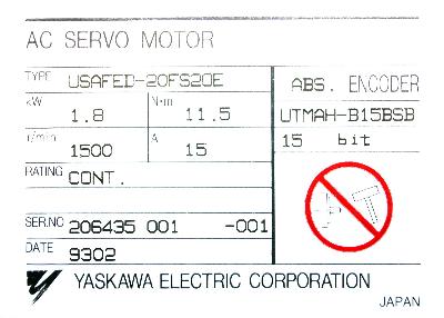 Yaskawa USAFED-20FS2OE label image