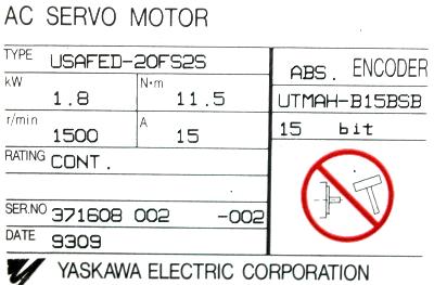 Yaskawa USAFED-20FS2S label image