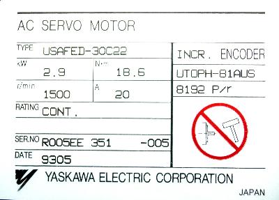 Yaskawa USAFED-30C22 label image