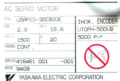Yaskawa USAFED-30CB2OE label image