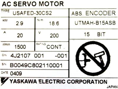 Yaskawa USAFED-30CS2 label image