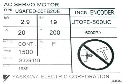 Yaskawa USAFED-30FB2OE label image