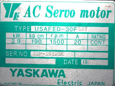 Yaskawa USAFED-30FS2T label image
