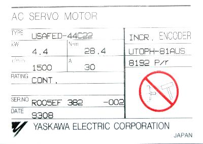 Yaskawa USAFED-44C22 label image