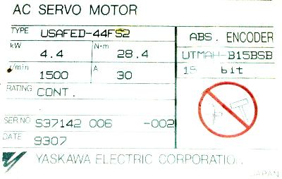 Yaskawa USAFED-44FS2 label image