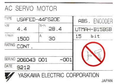Yaskawa USAFED-44FS2OE label image