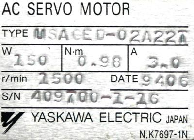 Yaskawa USAGED-02A22T label image