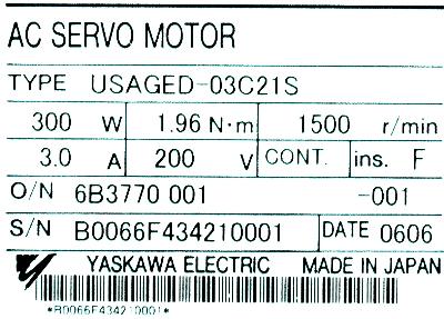 Yaskawa USAGED-03C21S label image