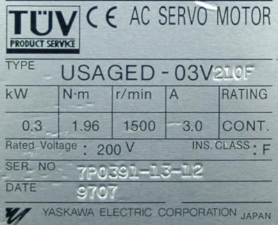 Yaskawa USAGED-03V21OF label image