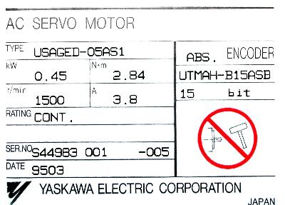 Yaskawa USAGED-05AS1 label image