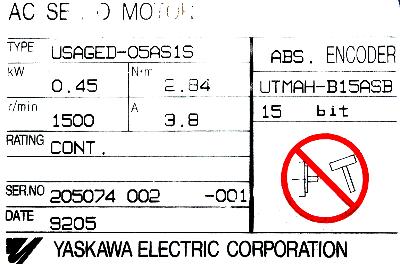 Yaskawa USAGED-05AS1S label image