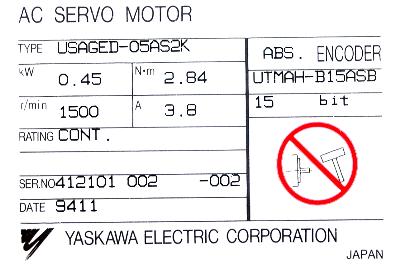 Yaskawa USAGED-05AS2K label image