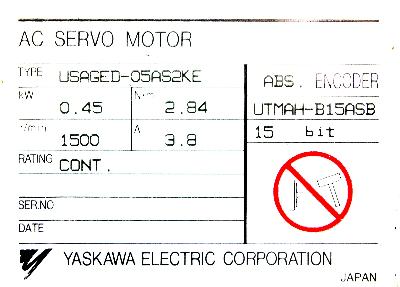 Yaskawa USAGED-05AS2KE label image