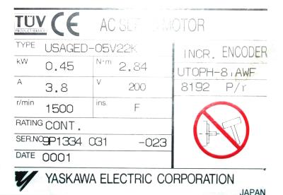 Yaskawa USAGED-05V22K label image
