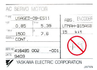 Yaskawa USAGED-09-ES11 label image
