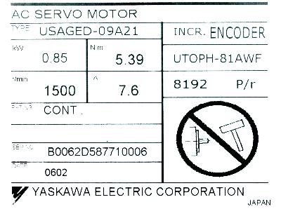 Yaskawa USAGED-09A21 label image