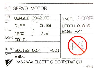 Yaskawa USAGED-09A21OE label image