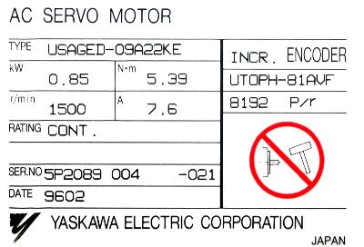 Yaskawa USAGED-09A22KE label image