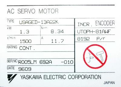Yaskawa USAGED-13A22K label image