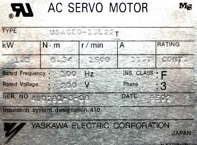 Yaskawa USAGED-13L22T label image