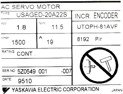 Yaskawa USAGED-20A22S label image