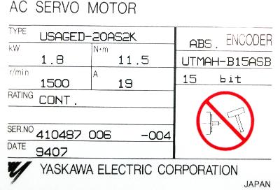 Yaskawa USAGED-20AS2K label image