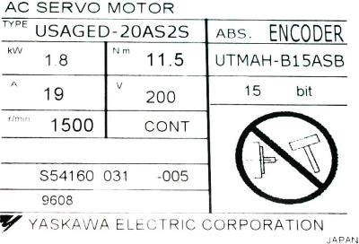 Yaskawa USAGED-20AS2S label image