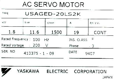 Yaskawa USAGED-20LS2K label image