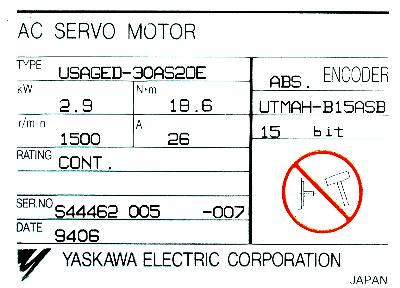 Yaskawa USAGED-30AS2OE label image