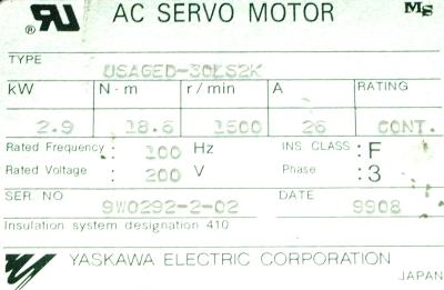 Yaskawa USAGED-30LS2K label image