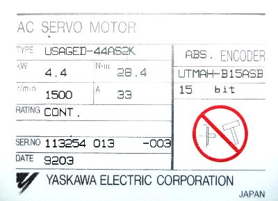 Yaskawa USAGED-44AS2K label image