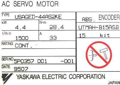 Yaskawa USAGED-44AS2KE label image