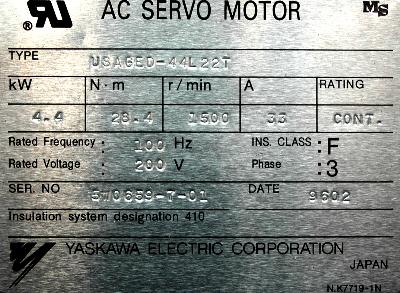 Yaskawa USAGED-44L22T label image