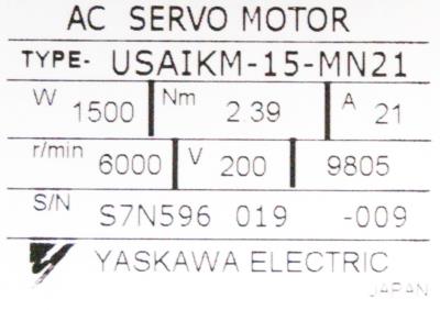 Yaskawa USAIKM-15-MN21 label image
