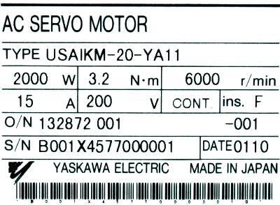 Yaskawa USAIKM-20-YA11 label image