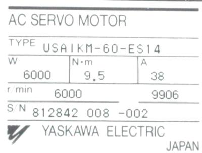 Yaskawa USAIKM-60-ES14 label image
