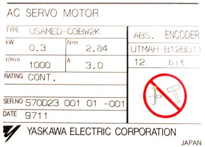 New Refurbished Exchange Repair  Yaskawa Motors-AC Servo USAMED-03BW2K Precision Zone