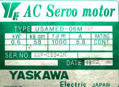Yaskawa USAMED-06MA2K label image
