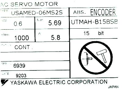 Yaskawa USAMED-06MS2S label image