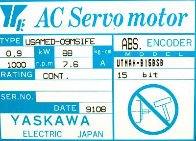 Yaskawa USAMED-09MSIFE label image