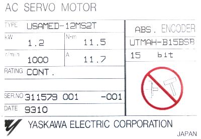 Yaskawa USAMED-12MS2T label image
