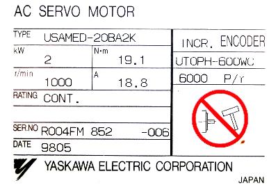 Yaskawa USAMED-20BA2K label image