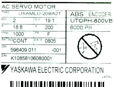 Yaskawa USAMED-20BA2T label image