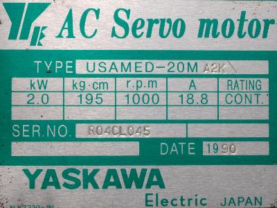 Yaskawa USAMED-20MA2K label image